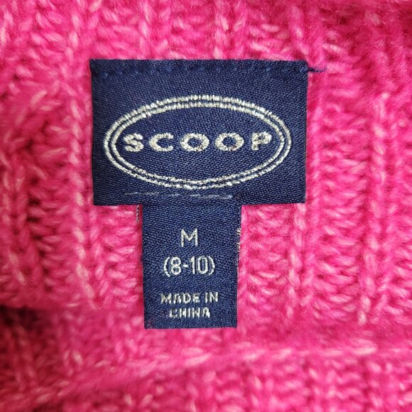 Scoop Hot Pink Long Balloon Sleeve Mock Neck Knit Casual Cozy Sweater Medium - Picture 6 of 8